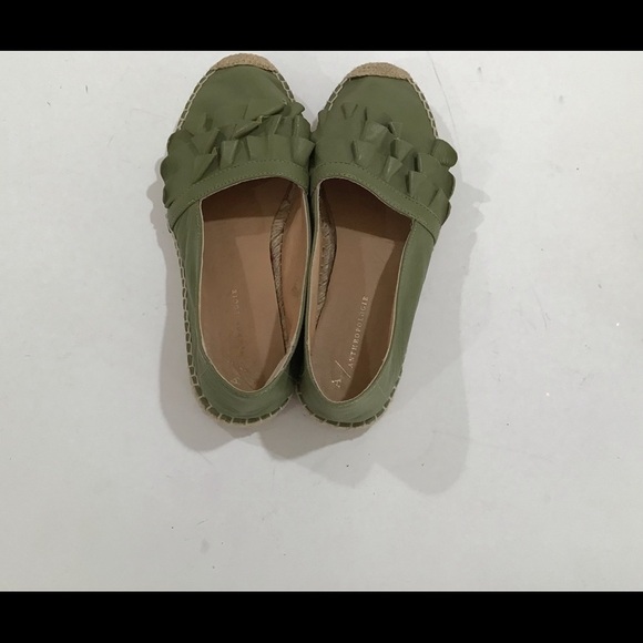 Anthropologie green leather spadrilles size 37 - Picture 2 of 5
